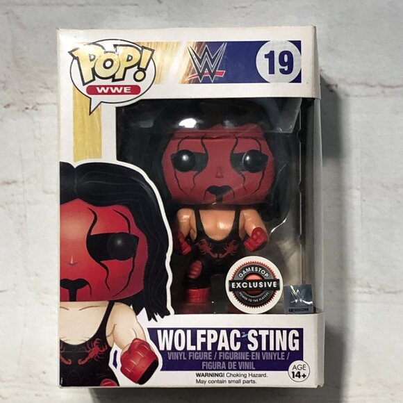 WWE FUNKO POP Wolfpac Sting #19 Red Paint Sting Gamestop Exclusive - Picture 1 of 9